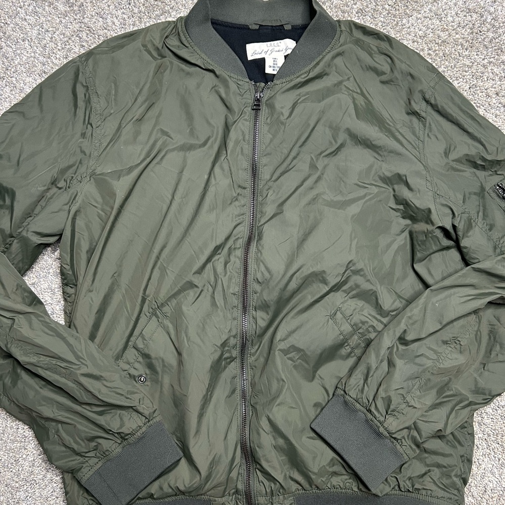 H&M L.O.G.G. Olive Green Bomber Jacket Men’s L